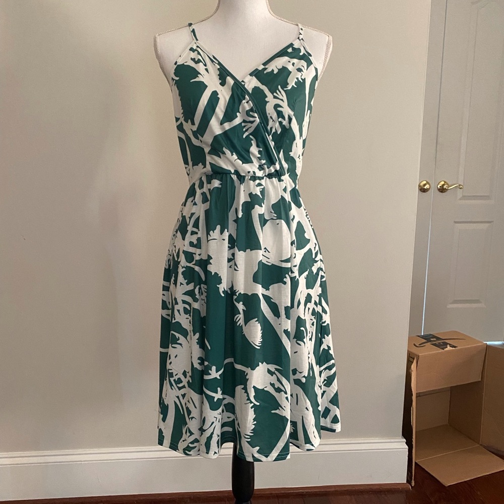 Green & White Sundress